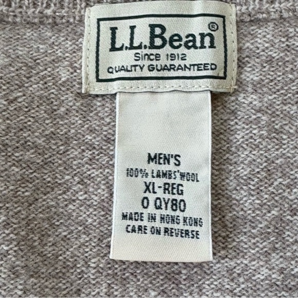 L.L.Bean 100% Lambs Wool V-Neck Sweater Vest Mens XL Oatmeal Classic Y2K - Picture 4 of 8